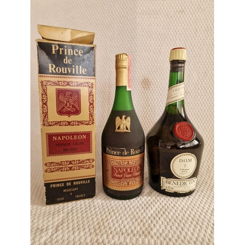 763 - D.O.M. Benedictine Liqueur (French Herbal Drink), (40% 100cl), Together with 'Prince De Rouville' Na... 