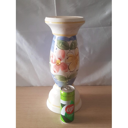 773 - Hand Made /  Hand Painted Ceramic Plant Stand with Floral Pattern (H: 40.5 x Ø16cm)