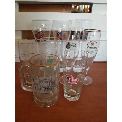 774 - Collection of 9 x Advertising Collectable Beer Glasses (9pcs)