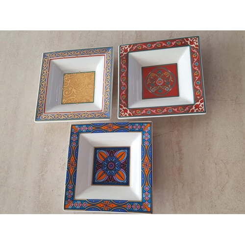 258 - Villeroy & Bosch Palome Picasso Collection of 3 x Trinket Trays / Square Dishes 