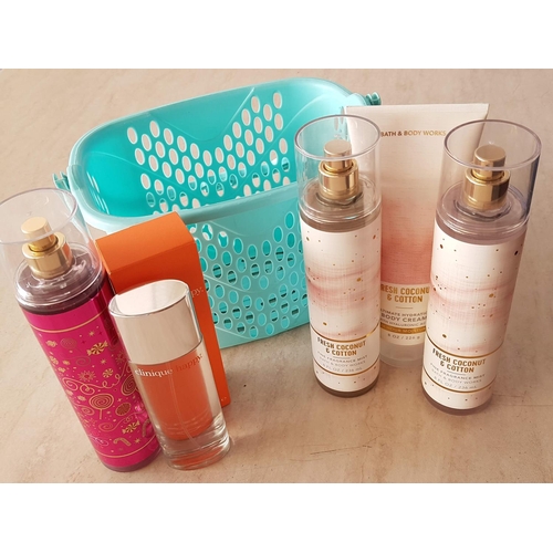 287 - Bath and Body Works; Fragance Mist, Body Cream and Perfume Stray (5 x pieces in Plastic Basket)