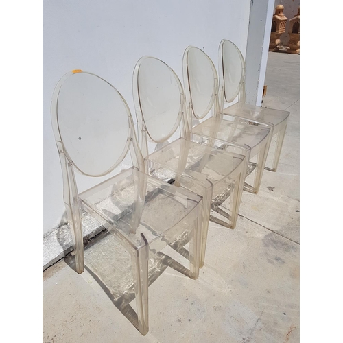 460 - Set of 4 x Transparent Acrylic Armless Chairs (A/F)