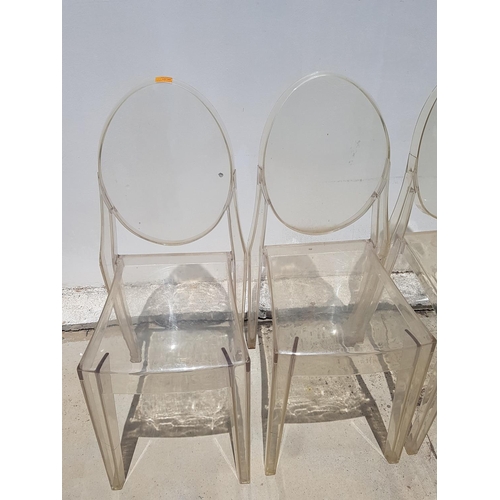 460 - Set of 4 x Transparent Acrylic Armless Chairs (A/F)