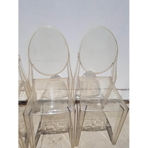 460 - Set of 4 x Transparent Acrylic Armless Chairs (A/F)