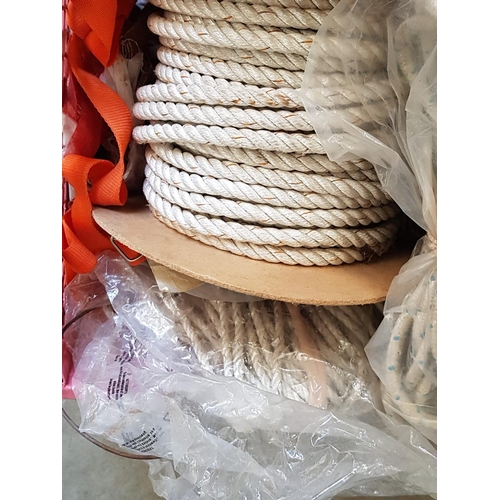 466 - Large Box of Various Ropes Tow Straps and Others