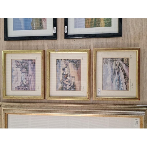 669 - Collection of Framed Signed Prints; 2 x William Dobbie Town & Country Scenes, 3 x R. W. Young, Beach... 