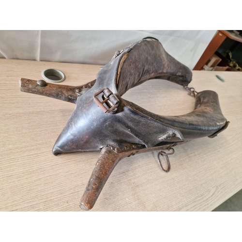 671 - Antique Leather and Wood Horse Harness