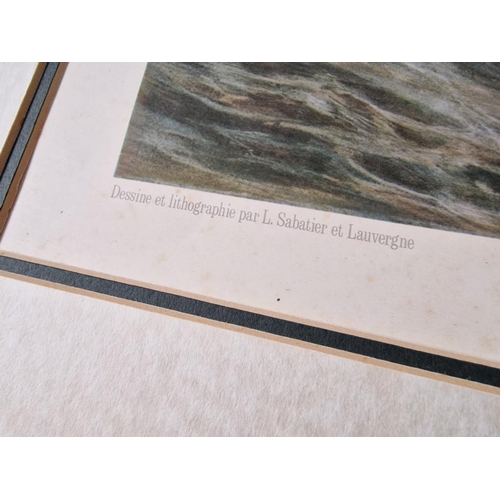 712 - Large Mounted Reprint Titled 'Cap De Bonne Esperance' by L Sabatier of Ship at Sea, Together with 'R... 