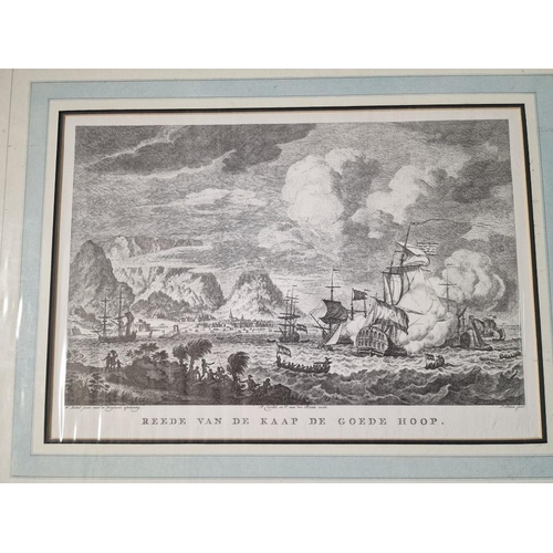 712 - Large Mounted Reprint Titled 'Cap De Bonne Esperance' by L Sabatier of Ship at Sea, Together with 'R... 