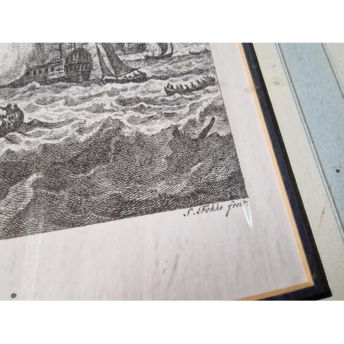 712 - Large Mounted Reprint Titled 'Cap De Bonne Esperance' by L Sabatier of Ship at Sea, Together with 'R... 