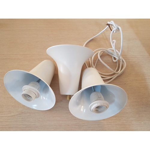 781 - 3 x Matching White Hanging Plastic Ceiling Lights (Un-Tested)