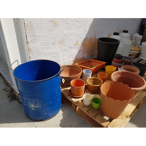 461 - Large Collection of Garden Accessories (Pots, Barrel etc)