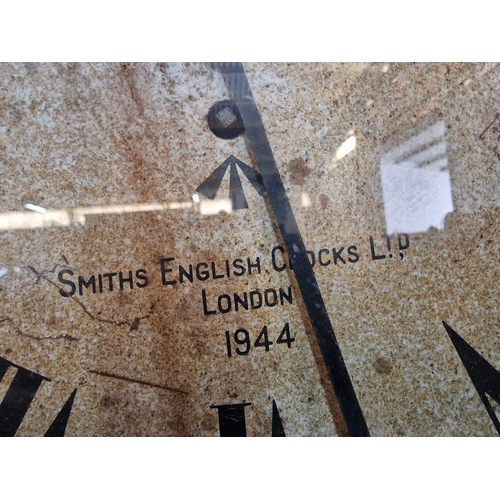 128A - Vintage Smiths Station / Post Masters Round Wall Clock, Face Marked 'Smiths English Clocks Ltd, Lond... 