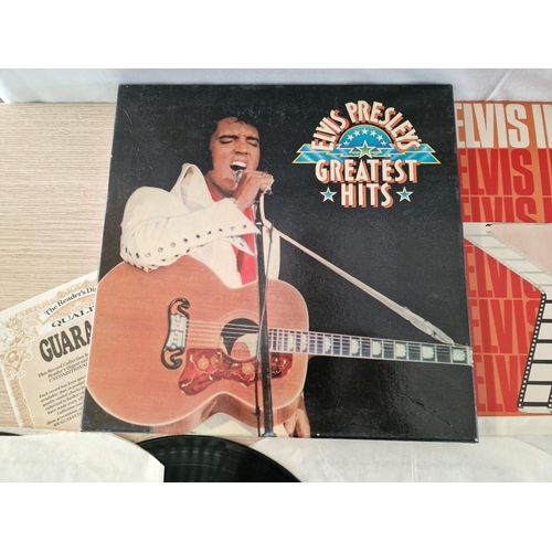 22A - Elvis Presley 'Greatest Hits' 6 Volume LP Vinyl Record Box Set, Together with 2 x Books; 'Evlis' by ... 