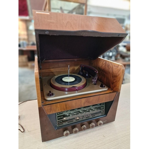 3A - Vintage G Marconi Radio and Turn Table in Wooden Case, (Model No. TRG 39A), (Basic Test and Radio Wo... 