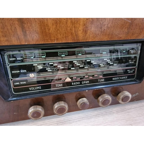 3A - Vintage G Marconi Radio and Turn Table in Wooden Case, (Model No. TRG 39A), (Basic Test and Radio Wo... 