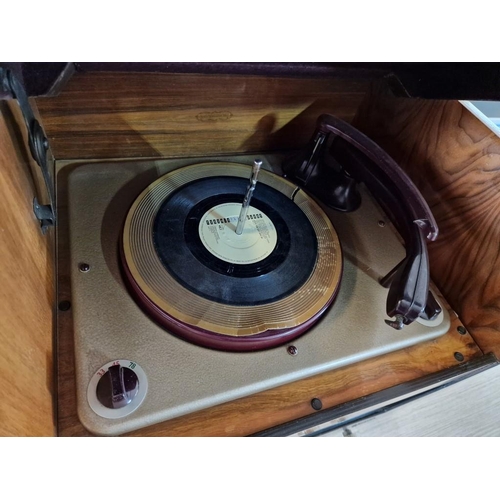 3A - Vintage G Marconi Radio and Turn Table in Wooden Case, (Model No. TRG 39A), (Basic Test and Radio Wo... 