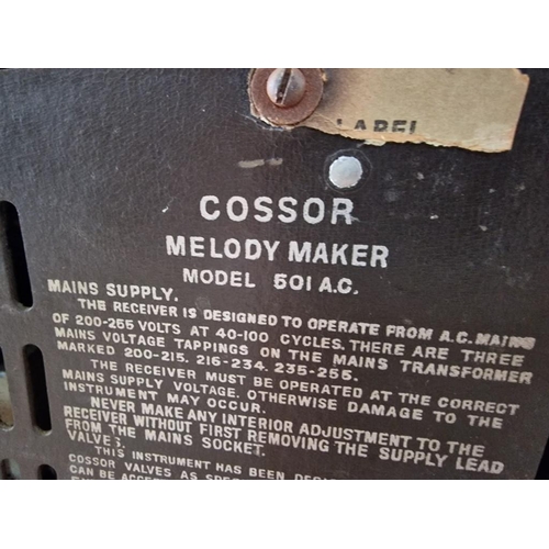 82A - Vintage Cossor Meoldy Maker Radio, Made in England, (Model: 501 A.C), (a/f)