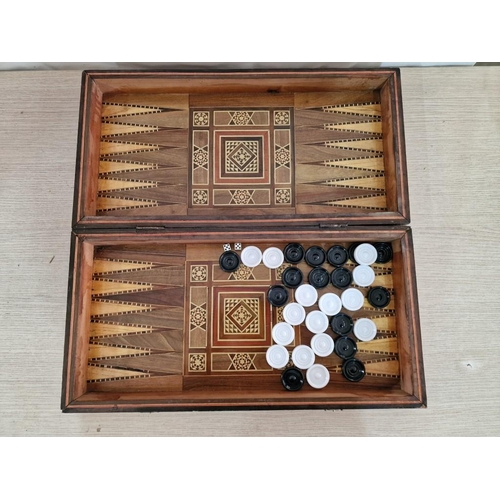 97 - Marquetry Backgammon Board (Folding)