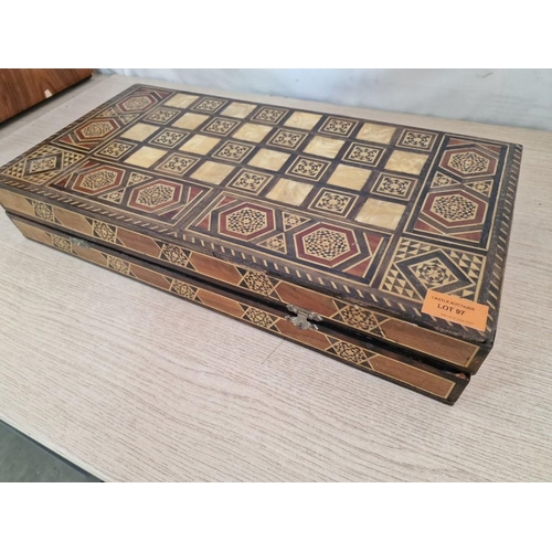 97 - Marquetry Backgammon Board (Folding)