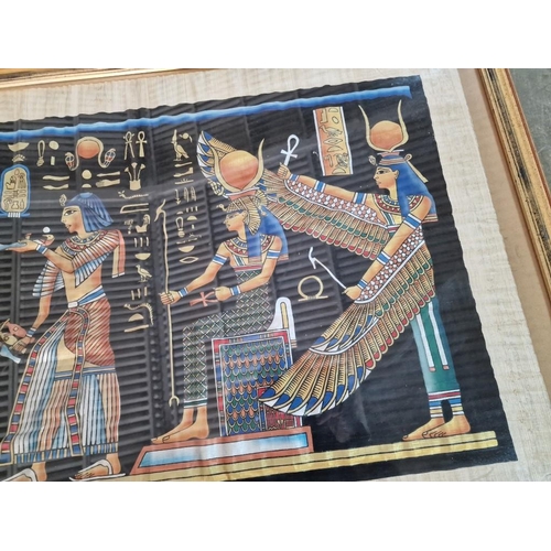 98 - 2 x Framed Egyptian Papyrus Paintings, (Largest Approx. 124 x 70cm), (2)