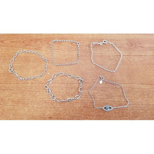 288 - 5 x Silver Chain Bracelets, Total Weight 13gr