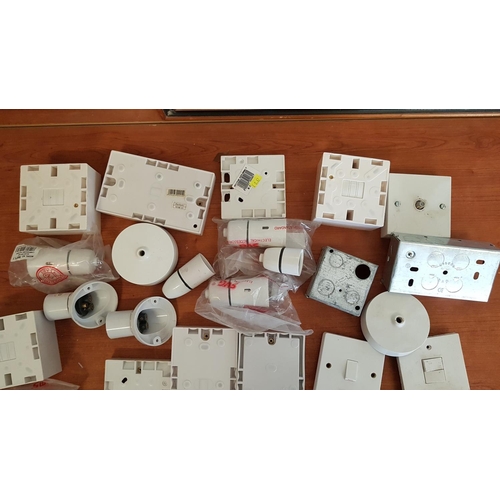 502 - Box of Assorted Electrical Accessories (Switches, Double Poles, Bulb Holder, Surface Boxes and Other... 