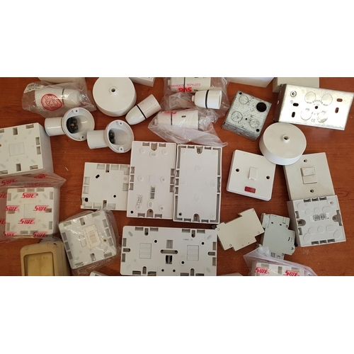 502 - Box of Assorted Electrical Accessories (Switches, Double Poles, Bulb Holder, Surface Boxes and Other... 