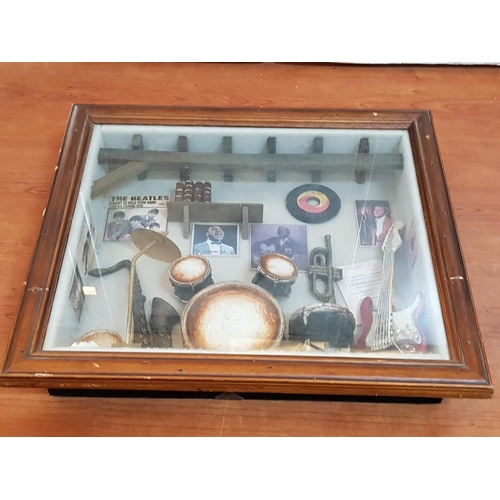 784 - Music Shadow Box Diorama (Cross-Section of Musical Styles), (39.5 x 35 x 8cm)