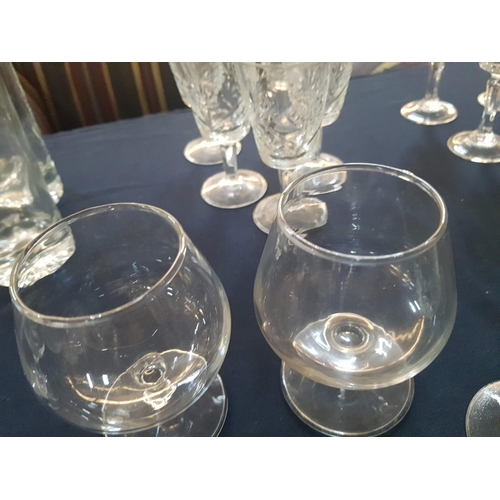 793 - 38 x Assorted Glasses; Champagne, Wine, Water, Brandy etc Glass and Crystal Glasses