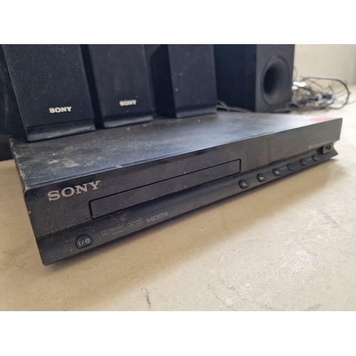 688 - Sony DVD Home Theatre System (Model: DAV-TZ140) with 5.1 Speakers, Together with Pair of Sony Speake... 