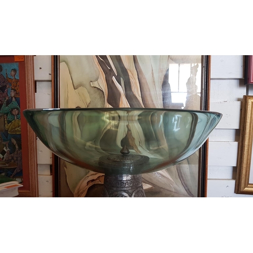 300A - Large Decorative Pedestal Bowls - An Artistic Combination of Traditional Oriental Art with Modernist... 