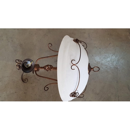 310A - Imperial Style Chandelier Rust Patina Finish with Glass (Frost) Dome (Un-Tested)