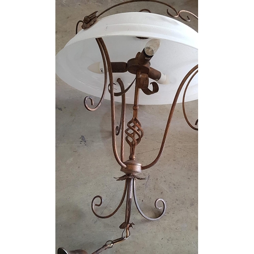 310A - Imperial Style Chandelier Rust Patina Finish with Glass (Frost) Dome (Un-Tested)