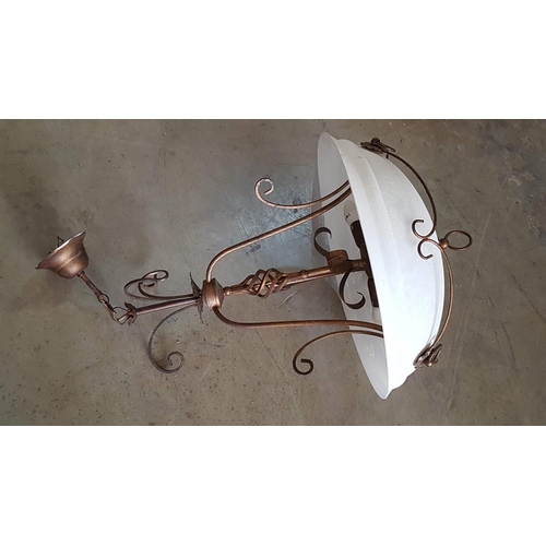 310A - Imperial Style Chandelier Rust Patina Finish with Glass (Frost) Dome (Un-Tested)