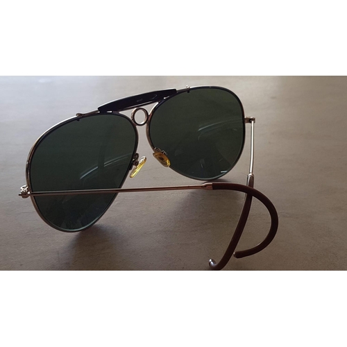 370A - Vintage Avaiator Green Shooter Sunglasses 