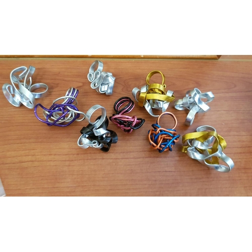 400A - Qty of Metal Art - Handmade Modern Rings Together with Large Collection of Costume Jewellery