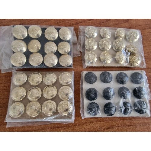 258 - Collection of Military or Similar Buttons, (4 x Types, 12 Pieces Each)