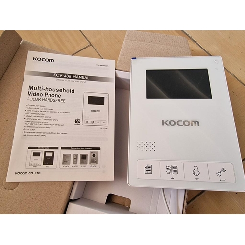 261 - KOCOM Video Door Phone, White Colour (KCV-436), Together with KOCOM Doorphone (KDP-601AM&MS-2D), (2)... 