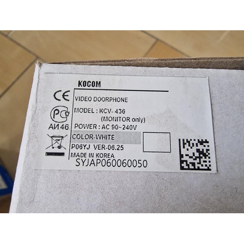 261 - KOCOM Video Door Phone, White Colour (KCV-436), Together with KOCOM Doorphone (KDP-601AM&MS-2D), (2)... 