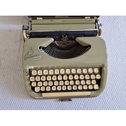 25 - Vintage Princess Portable Type Writer, Made in Western Germany