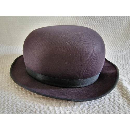 41 - Vintage Bowler Hat, Black Colour, Made in England, Size 8
