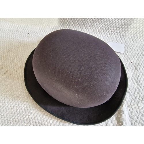 41 - Vintage Bowler Hat, Black Colour, Made in England, Size 8