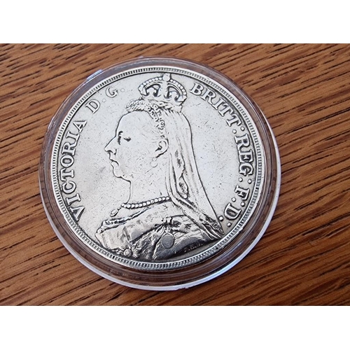 150 - Antique Great British Sterling Silver Coin; 1891 Queen Victoria (Full) Crown, (Approx. 28.3g,  Ø: 38... 