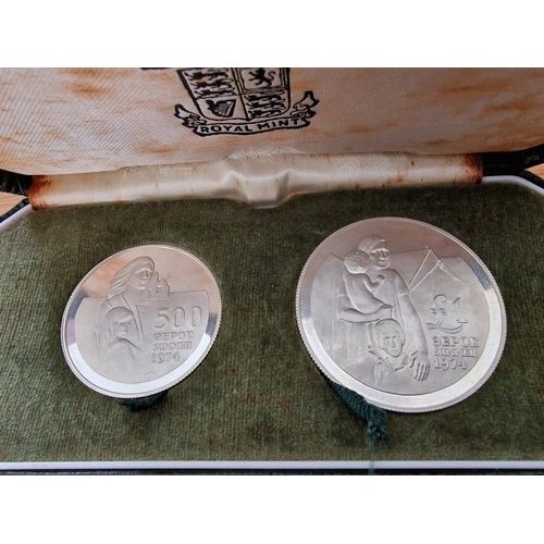 161 - 1976 One Pound and 500 Mils Cyprus Silver Proof Coin Set, in 'Royal Mint' Presentation Case