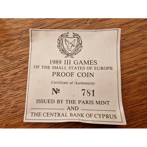 163 - Cyprus Silver Proof Coin; '1989 III Games of the Small States of Europe', £1 (1989), Issued by the P... 