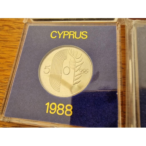 165 - Collection of 4 x Cyprus Uncirculated Coins; 1989 20 Cents Zenon of Kition, 1991 50 Cents, 1988 50 C... 