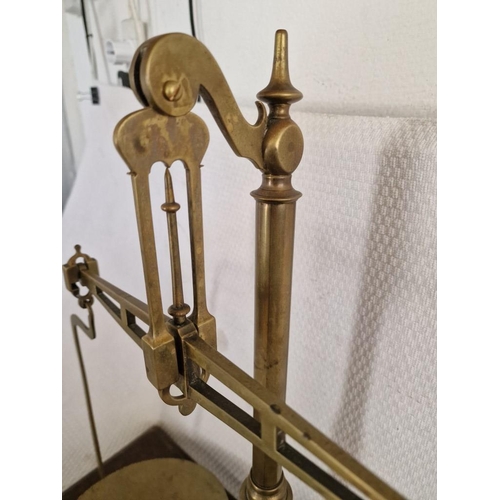 181 - Vintage Brass 'W & T Avery' Balance Scales (Birmingham, England) on Wooden Base, Together with Set o... 