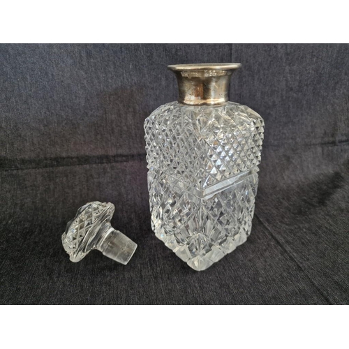 245 - Crystal Decanter with Sterling Silver Collar