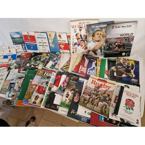 251 - Large Collection of Mostly England Rugby Related Books, Magazines, Match Programmes, etc (see multip... 